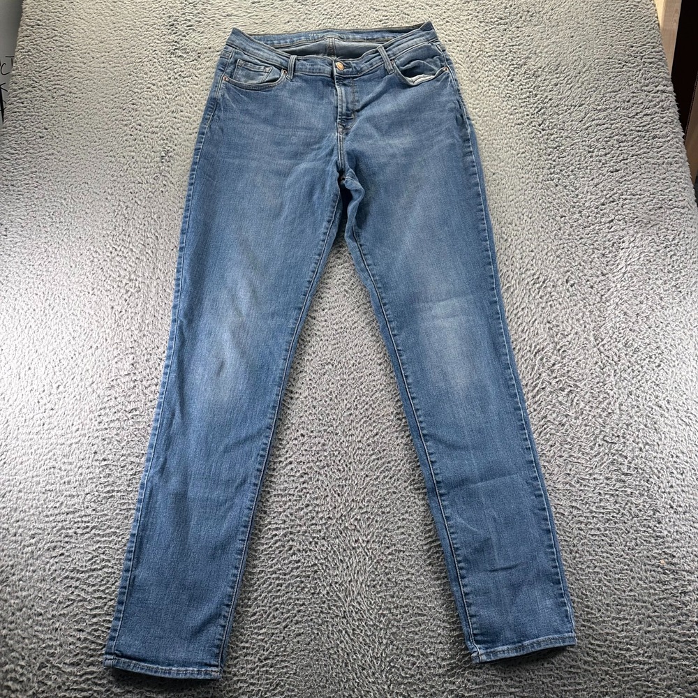 Old Navy Jeans Womens 14 Blue Denim Skinny Curvy Mid-Rise Workwear Faded Stretch